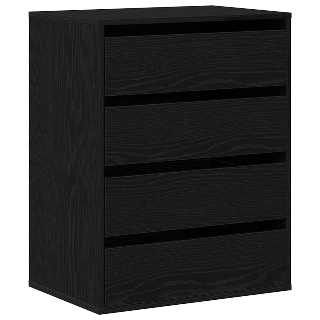 Drawer Cabinet Black 60 x 41 x 76 cm Engineered Wood