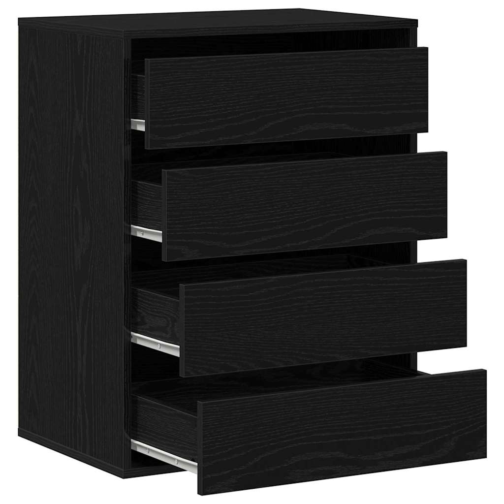 Drawer Cabinet Black 60 x 41 x 76 cm Engineered Wood
