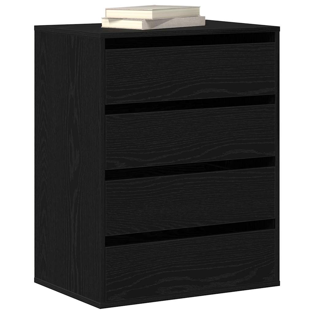 Drawer Cabinet Black 60 x 41 x 76 cm Engineered Wood