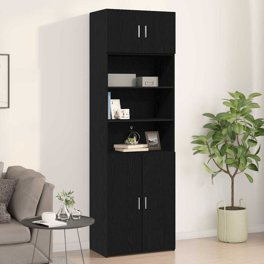 Wall Cabinet Black oak 70 x 42.5 x 40 cm Engineered Wood