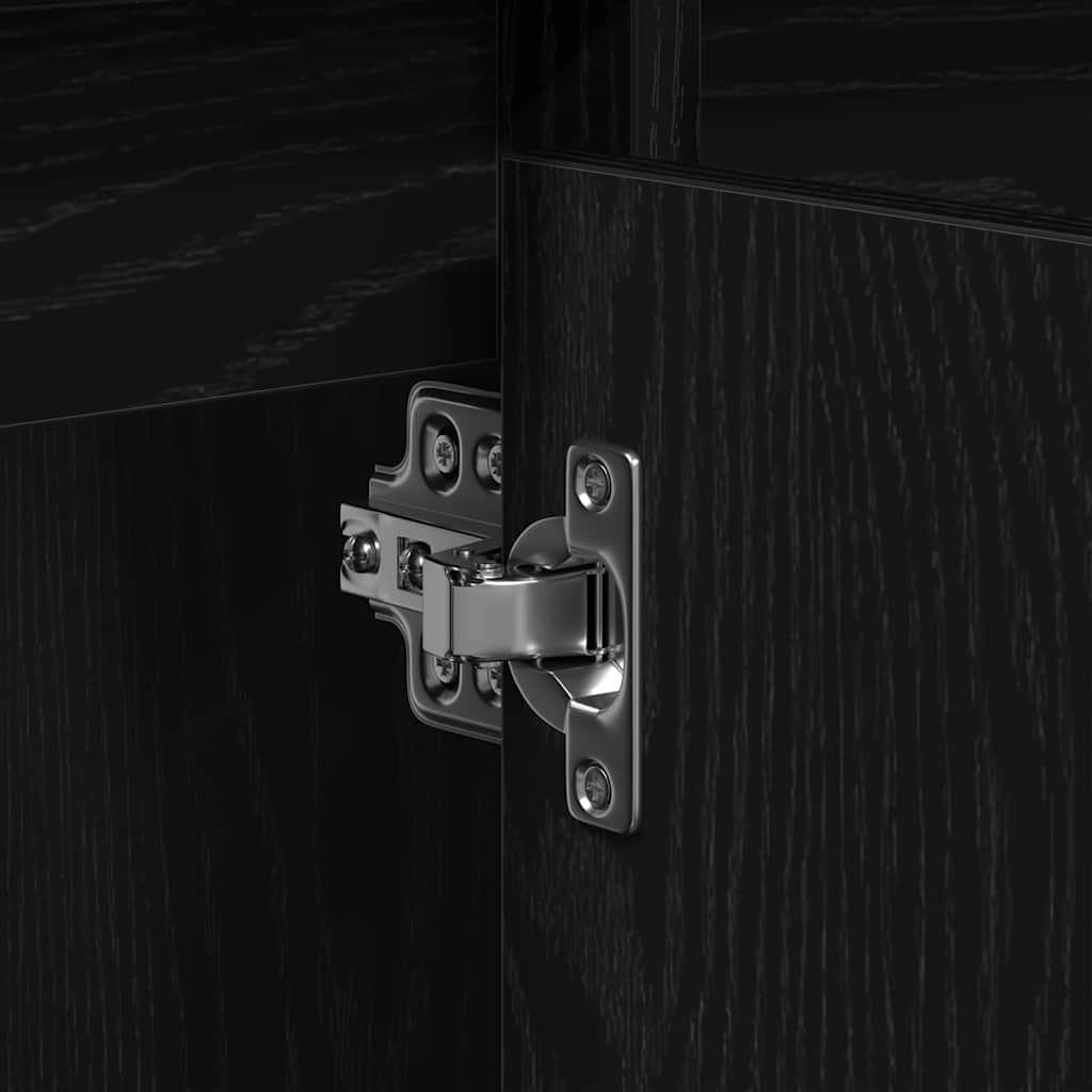 vidaXL Sink Cabinet Black Oak 91 x 35 x 60 cm Engineered wood