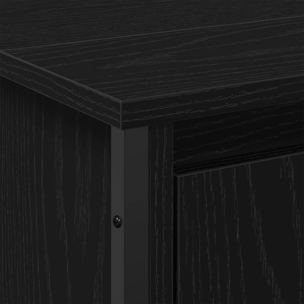 vidaXL Sink Cabinet Black Oak 91 x 35 x 60 cm Engineered wood