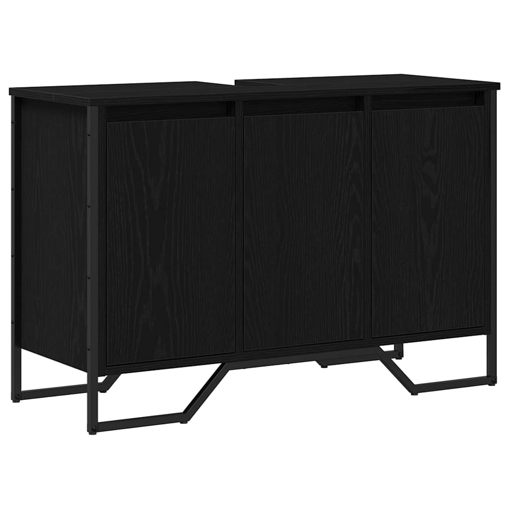 Bathroom Sink Cabinet Black Oak 91 x 35 x 60 cm Engineered wood