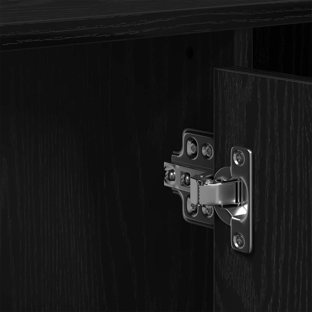 vidaXL Sink Cabinet Black Oak 91 x 35 x 60 cm Engineered wood