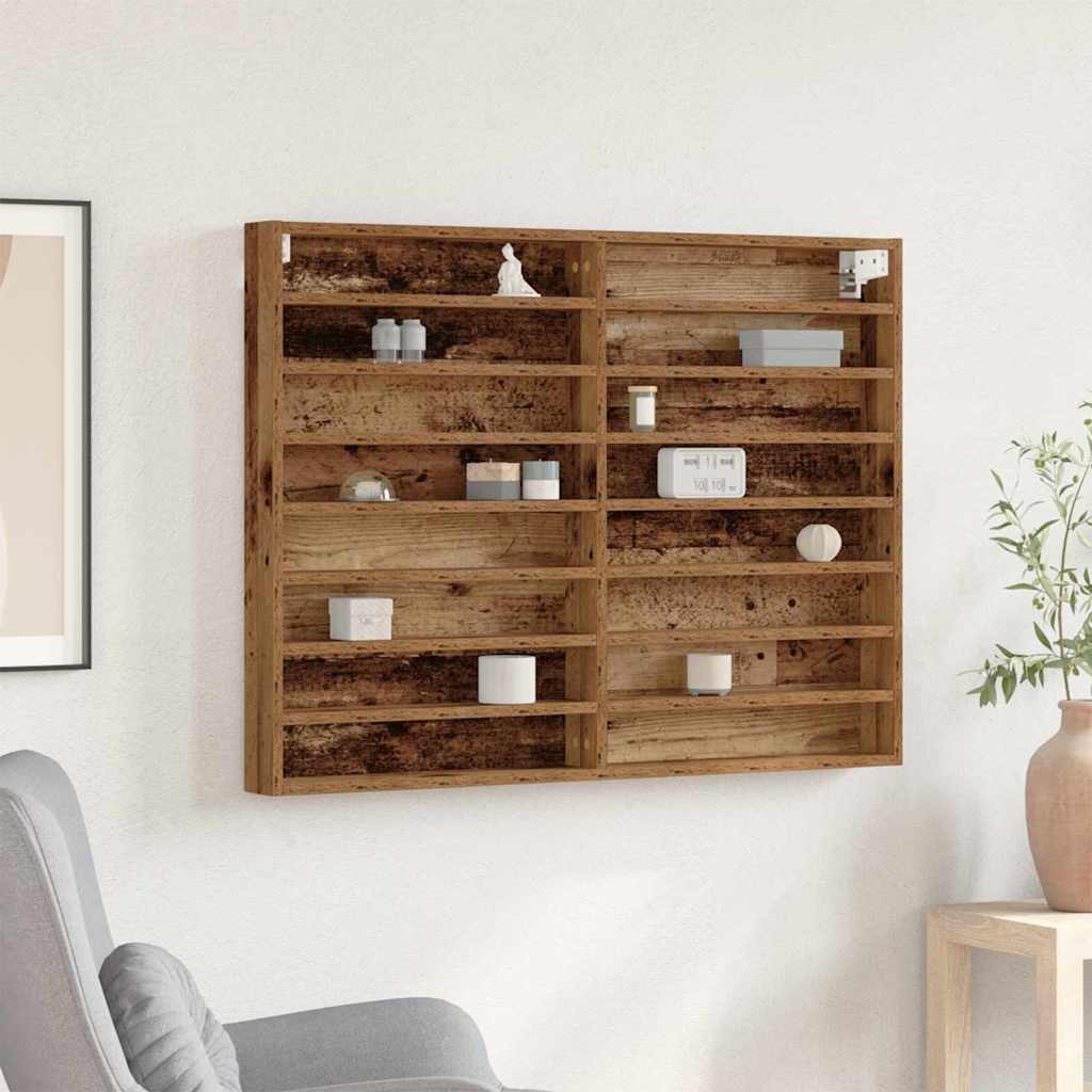 Display Cabinet Old Wood 100 x 8.5 x 75 cm Engineered Wood