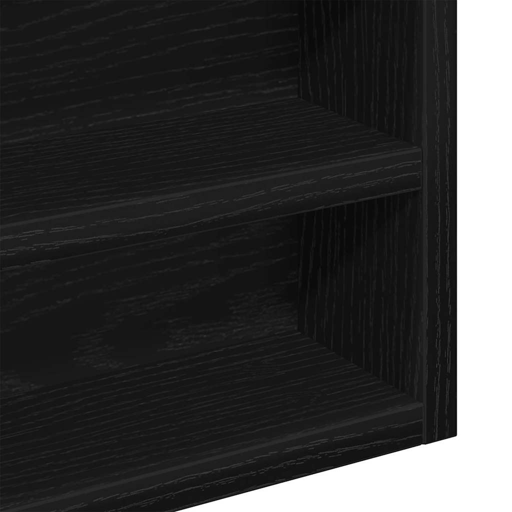Display Cabinet Black Oak 100 x 8.5 x 75 cm Engineered Wood