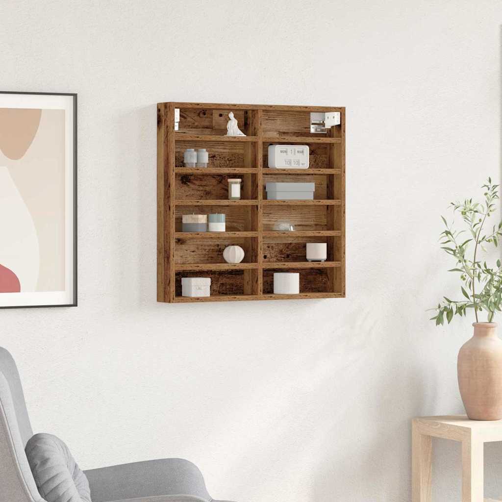 Display Cabinet Old Wood 60 x 8.5 x 58 cm Engineered Wood