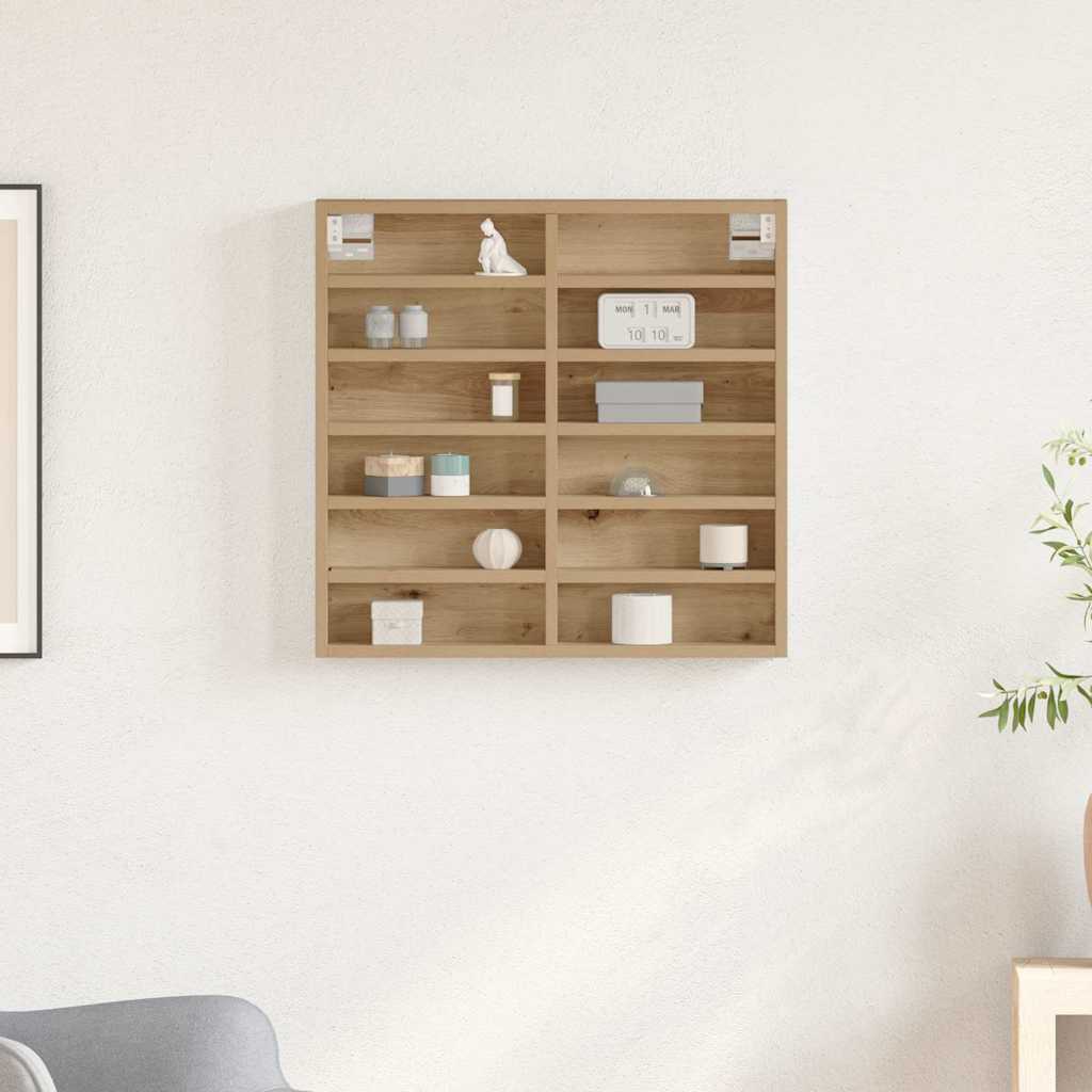 Display Cabinet Wall-Mounted Artisan Oak 60 x 8.5 x 58 cm