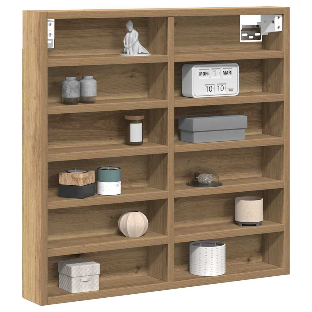 Display Cabinet Wall-Mounted Artisan Oak 60 x 8.5 x 58 cm
