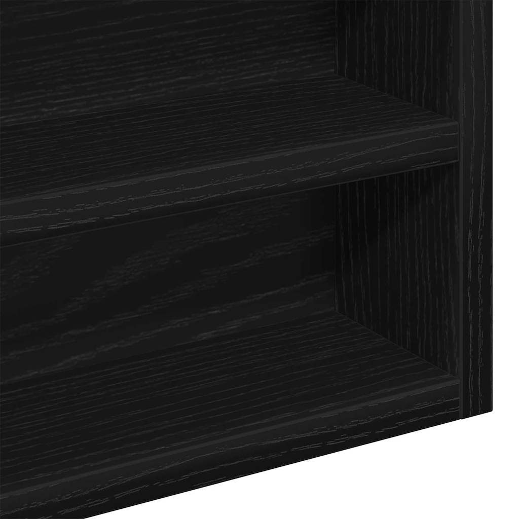Display Cabinet Black Oak 60 x 8.5 x 58 cm Engineered Wood