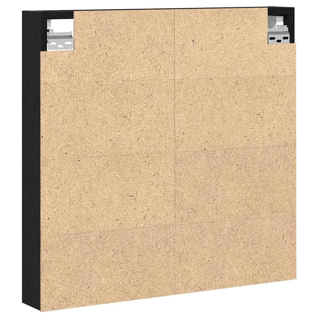 Display Cabinet Wall-Mounted Black Oak 60 x 8.5 x 58 cm