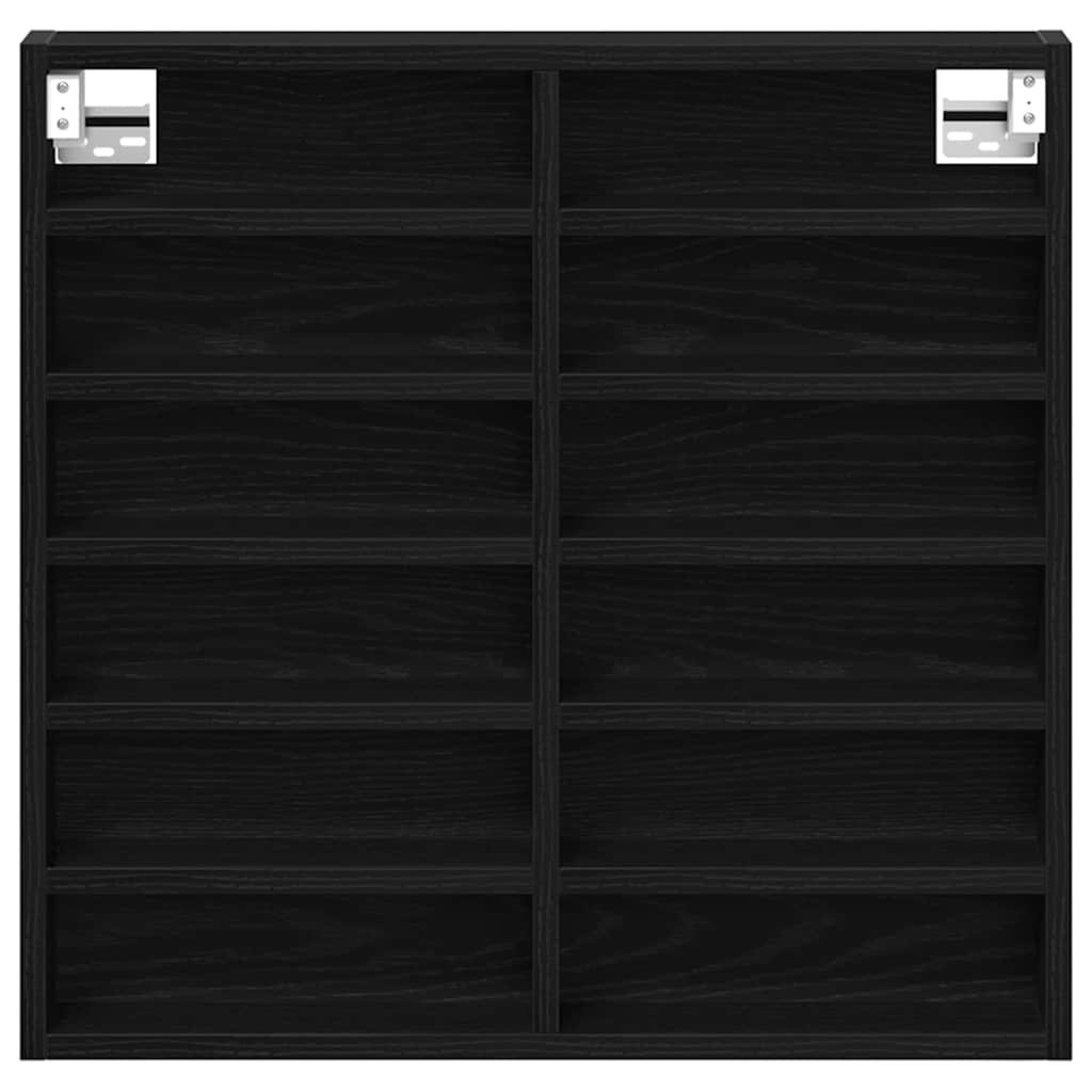 Display Cabinet Wall-Mounted Black Oak 60 x 8.5 x 58 cm