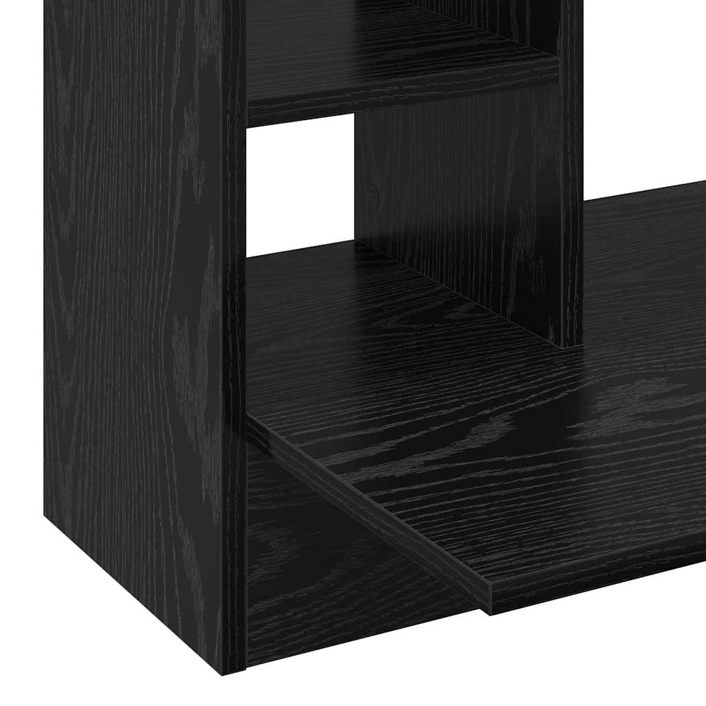 vidaXL Wall-Mounted Desk Black oak 105 x 48 x 75 cm Engineered wood
