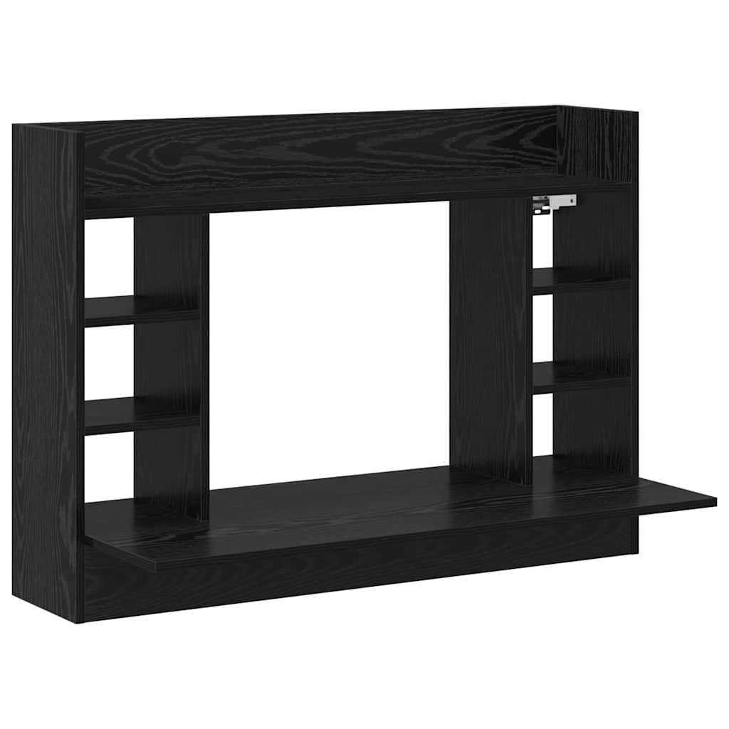 Wall-Mounted Desk Black oak Engineered wood 105 x 48 x 75 cm