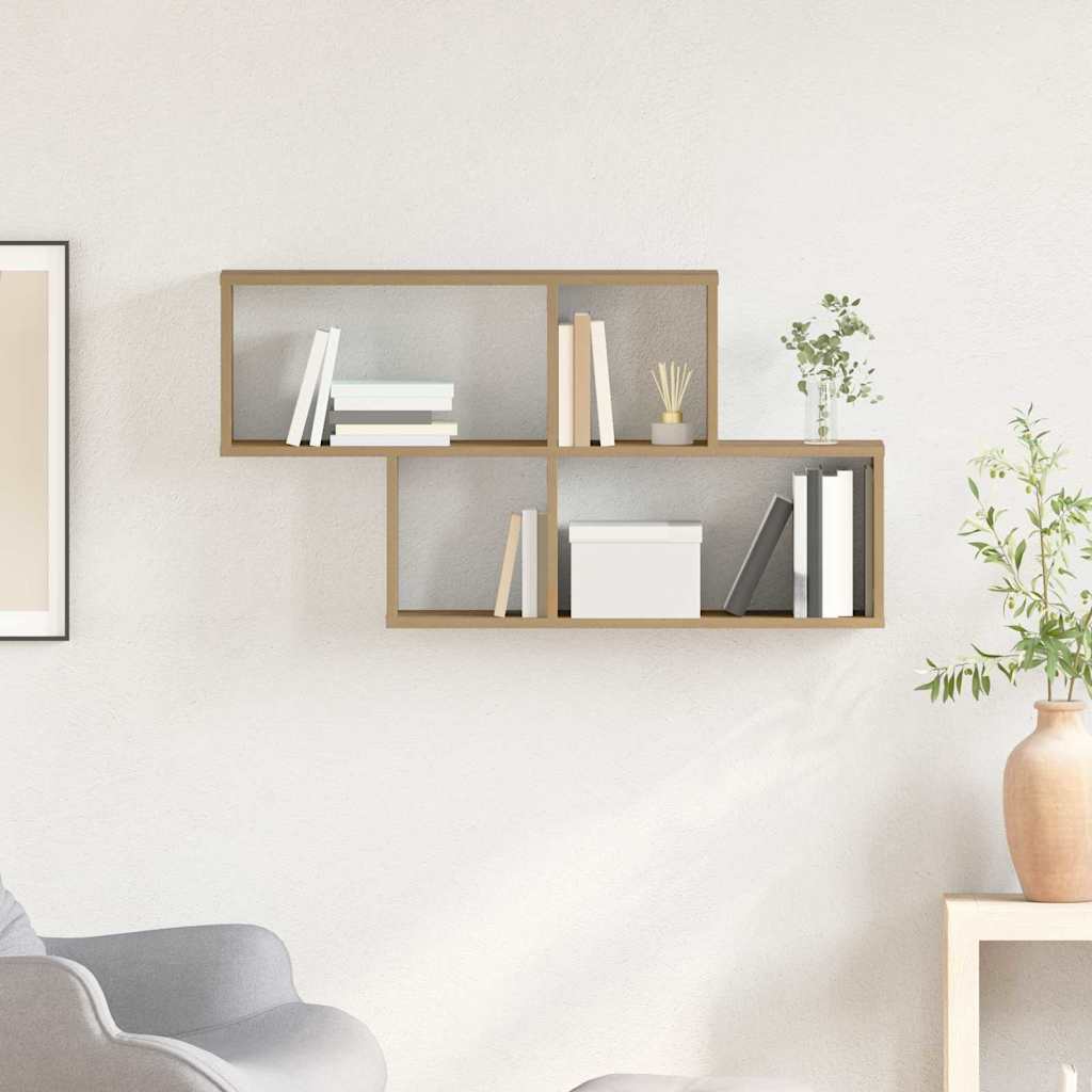 Wall Shelf with Shelf Wall-mounted Brown Engineered Wood