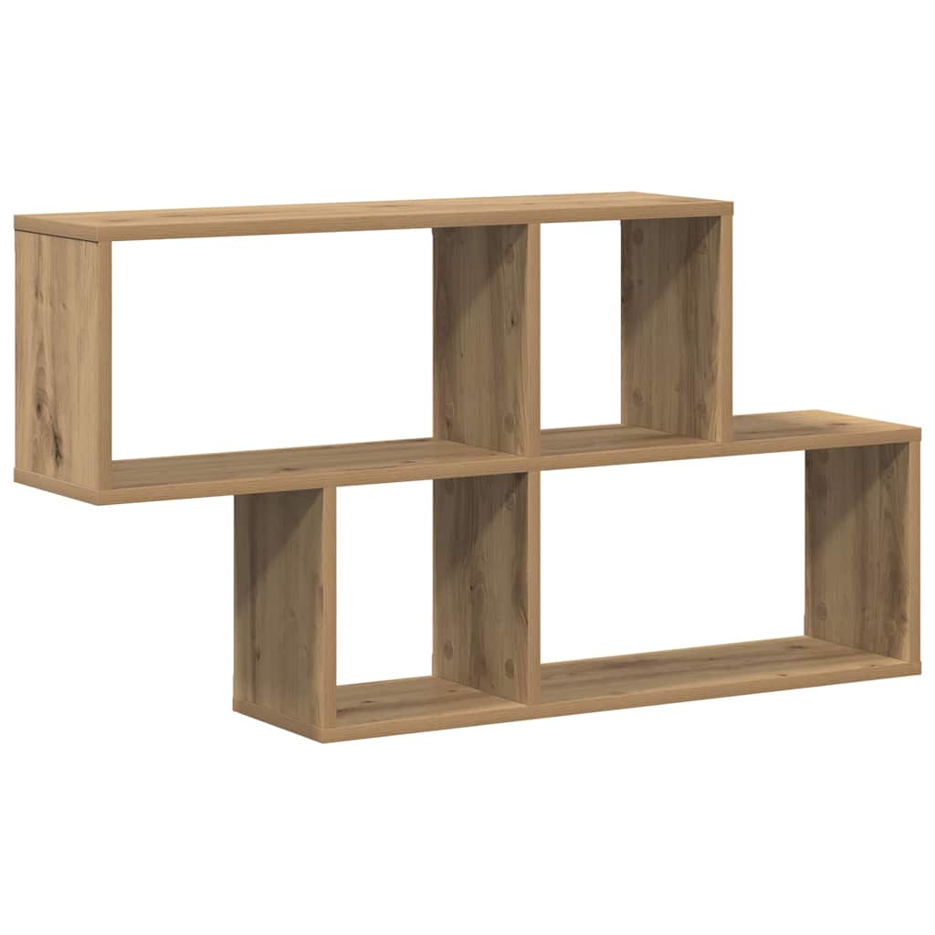 Wall Shelf Wall-Mounted Brown Engineered Wood