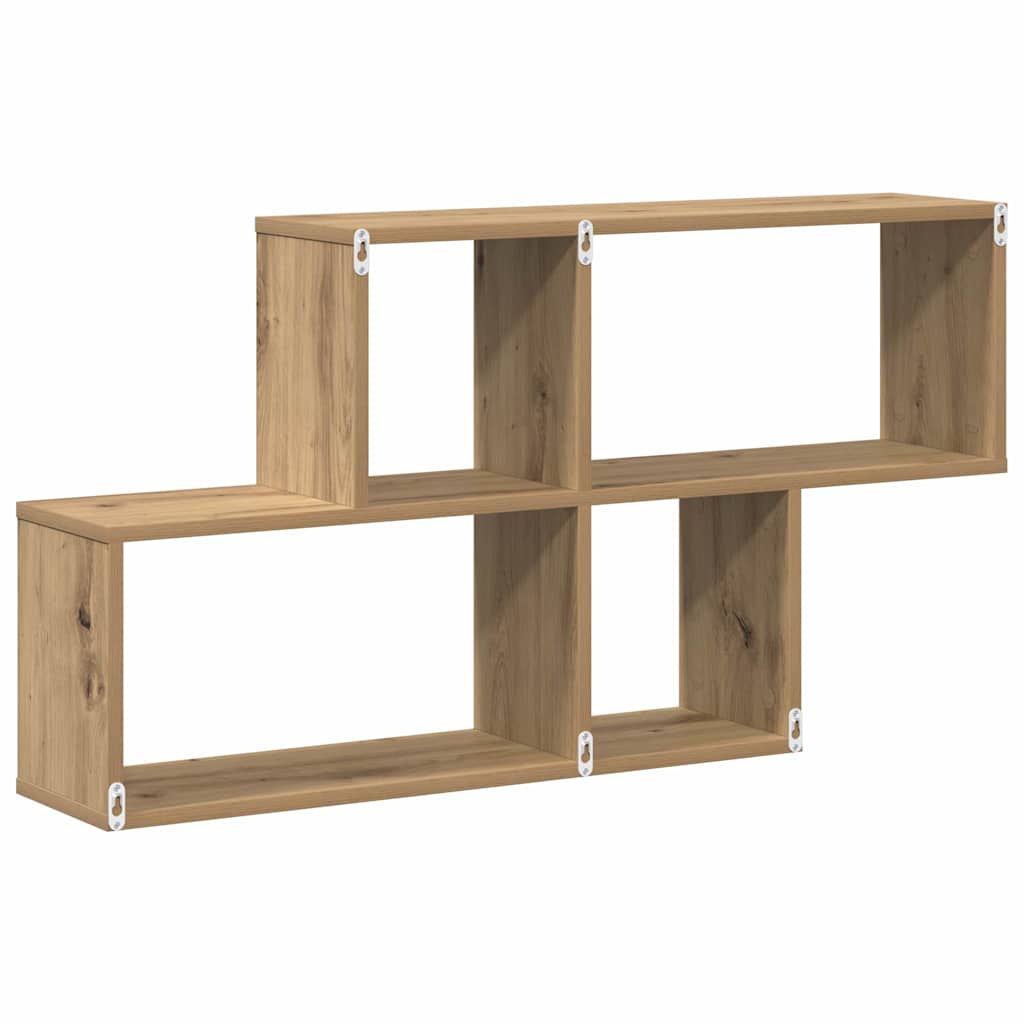 Wall Shelf Wall-Mounted Brown Engineered Wood