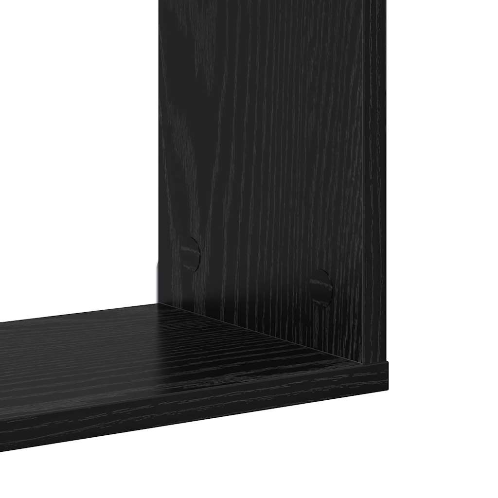 Wall Shelf with Shelf Wall-mounted Black Engineered Wood