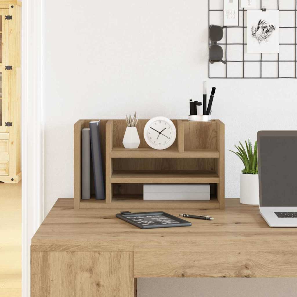 Desk Organiser Black oak 44.5 x 24 x 25 cm Engineered Wood