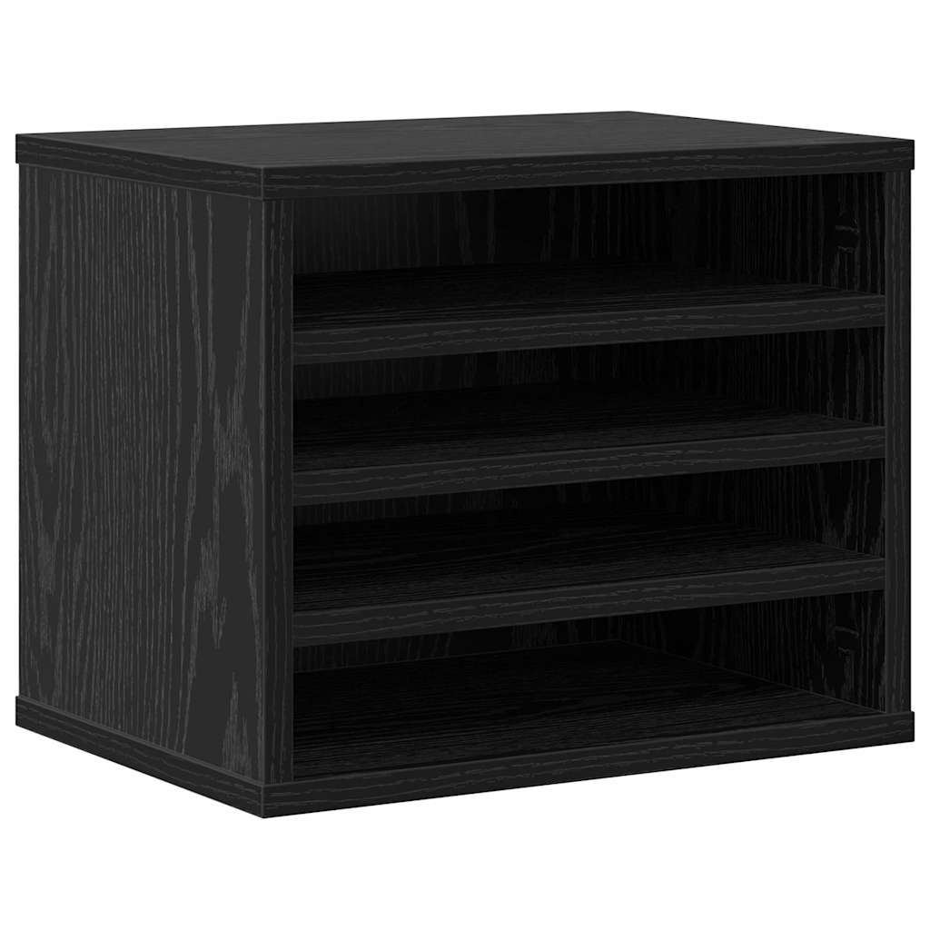 Desk Organiser Black Oak 36 x 26 x 29.5 cm Engineered Wood