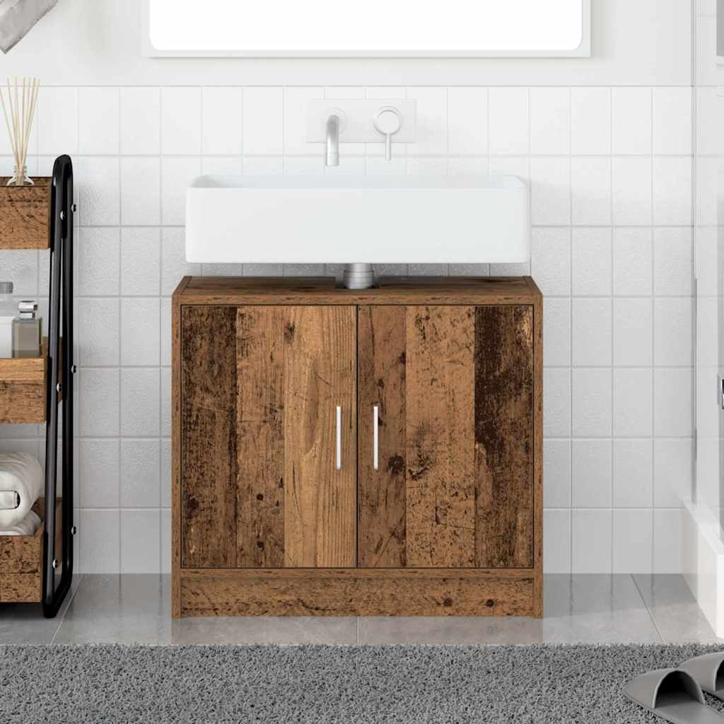 vidaXL Sink Cabinet with Door Old Wood 63 x 29 x 55 cm Engineered wood