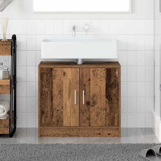 vidaXL Sink Cabinet with Door Old Wood 63 x 29 x 55 cm Engineered wood