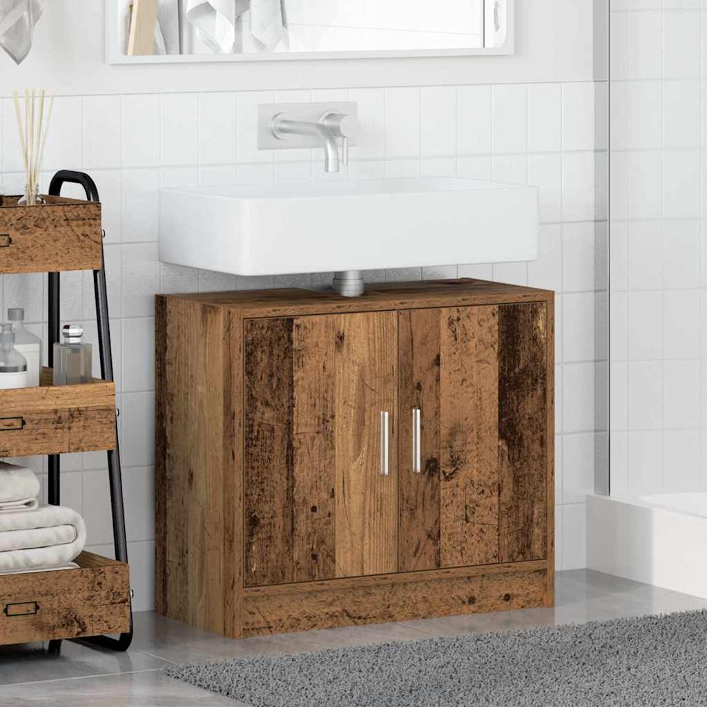vidaXL Sink Cabinet with Door Old Wood 63 x 29 x 55 cm Engineered wood