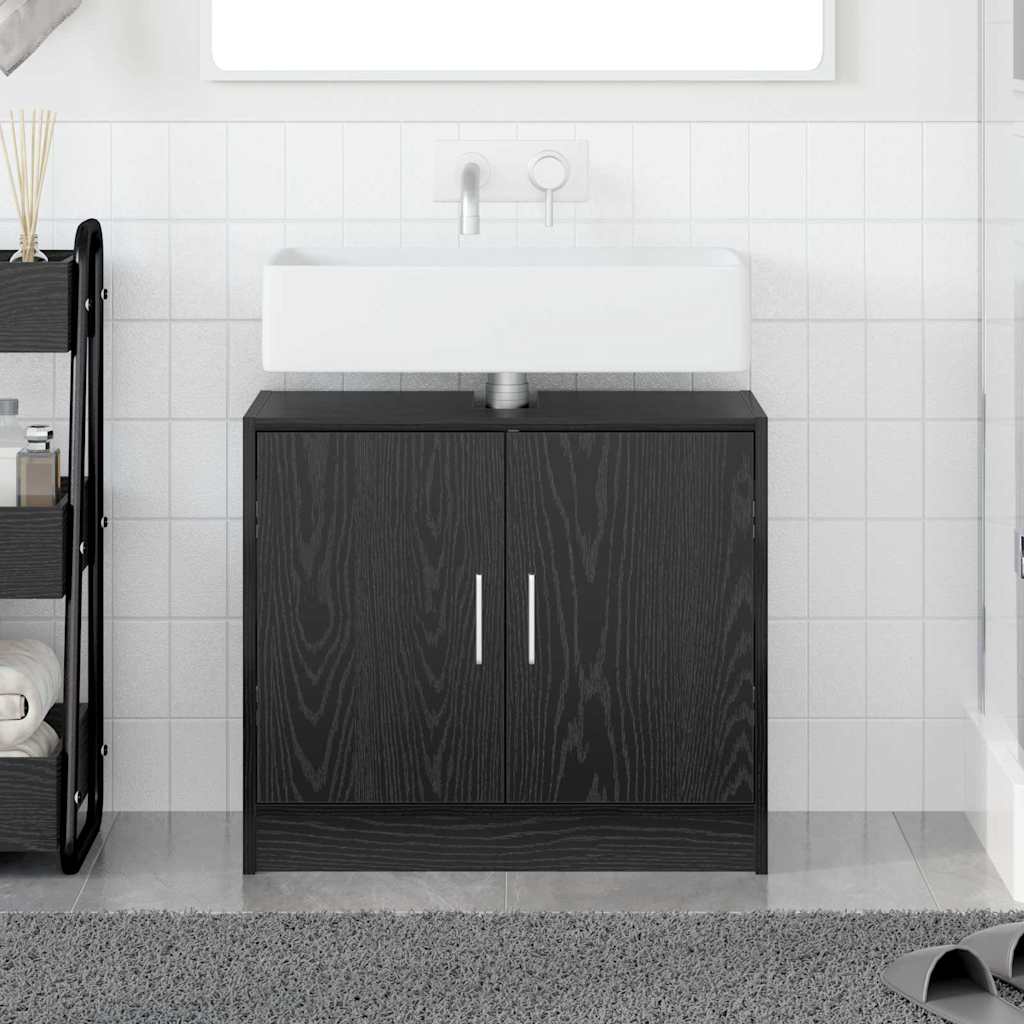 vidaXL Sink Cabinet Black Oak 63 x 29 x 55 cm Engineered wood