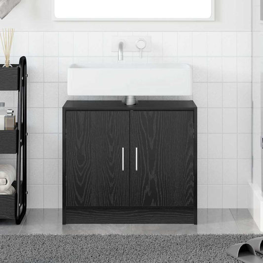 vidaXL Sink Cabinet Black Oak 63 x 29 x 55 cm Engineered wood
