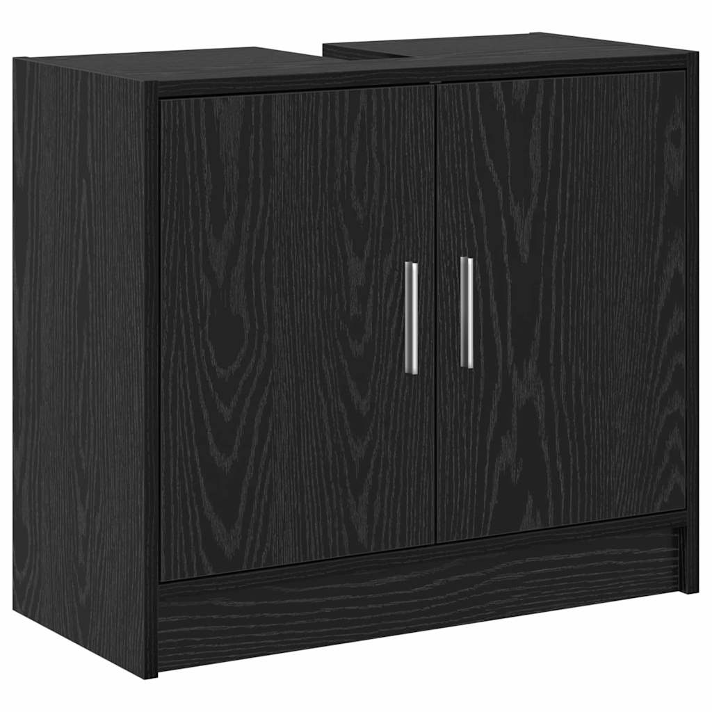 vidaXL Sink Cabinet Black Oak 63 x 29 x 55 cm Engineered wood