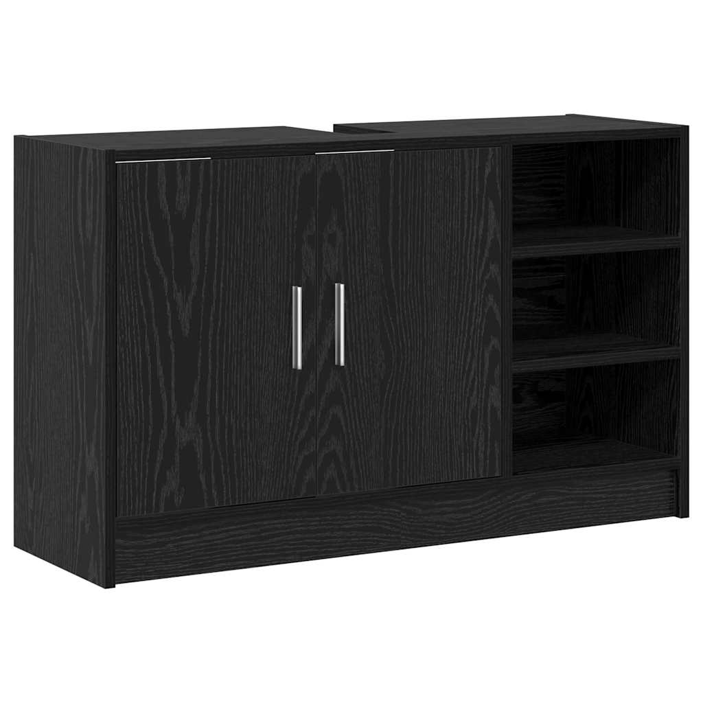 vidaXL Sink Cabinet Black Oak 90 x 29 x 55 cm Engineered wood