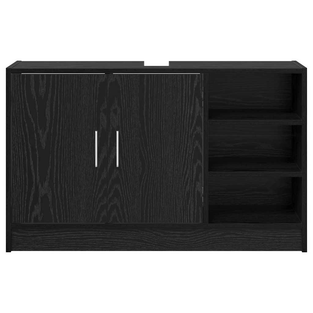 vidaXL Sink Cabinet Black Oak 90 x 29 x 55 cm Engineered wood