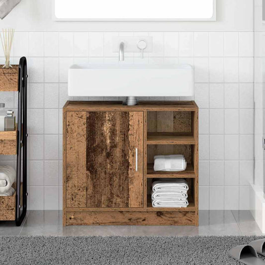 vidaXL Sink Cabinet with Door Old Wood 63 x 29 x 55 cm Engineered wood