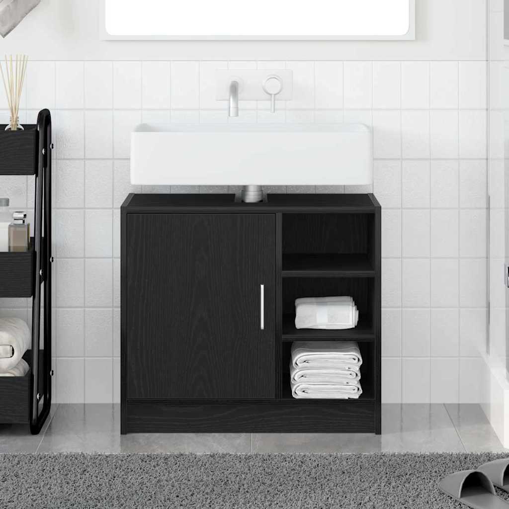vidaXL Sink Cabinet Black Oak 63 x 29 x 55 cm Engineered wood