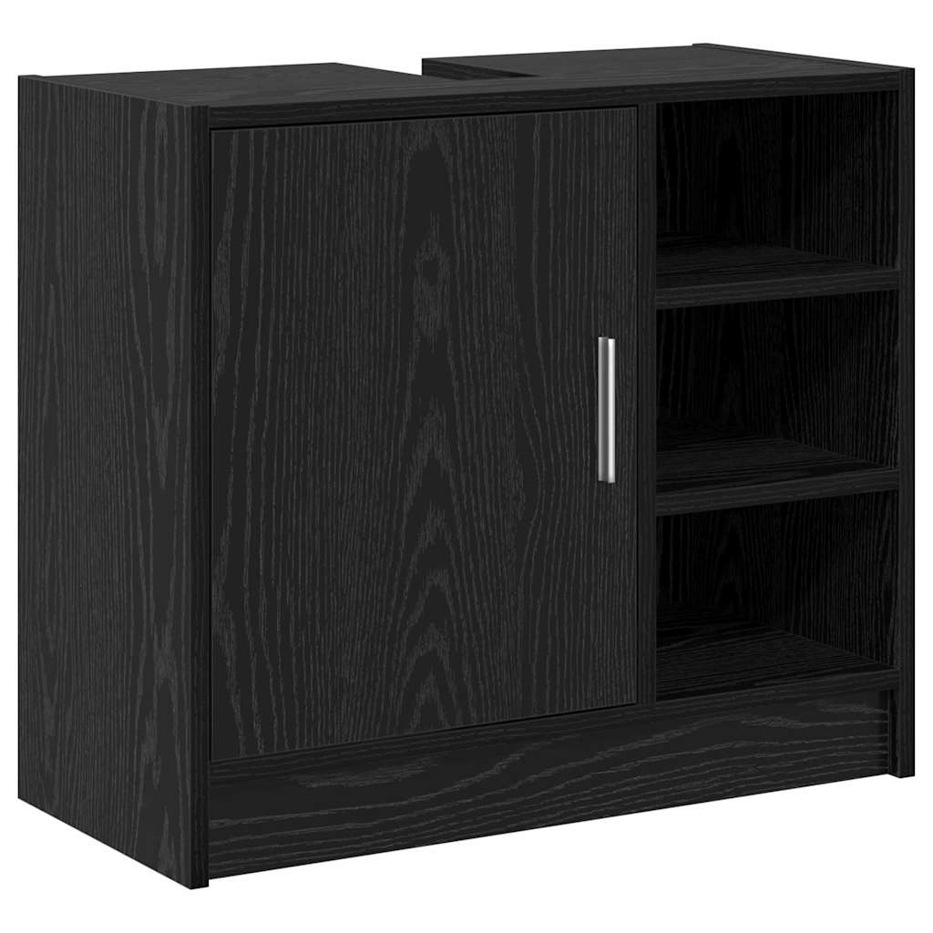 vidaXL Sink Cabinet Black Oak 63 x 29 x 55 cm Engineered wood