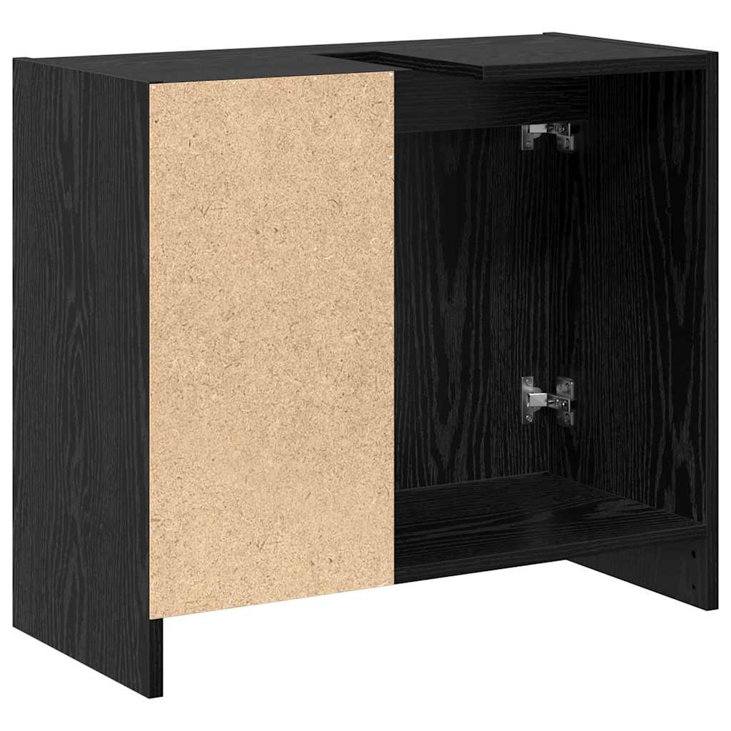 vidaXL Sink Cabinet Black Oak 63 x 29 x 55 cm Engineered wood