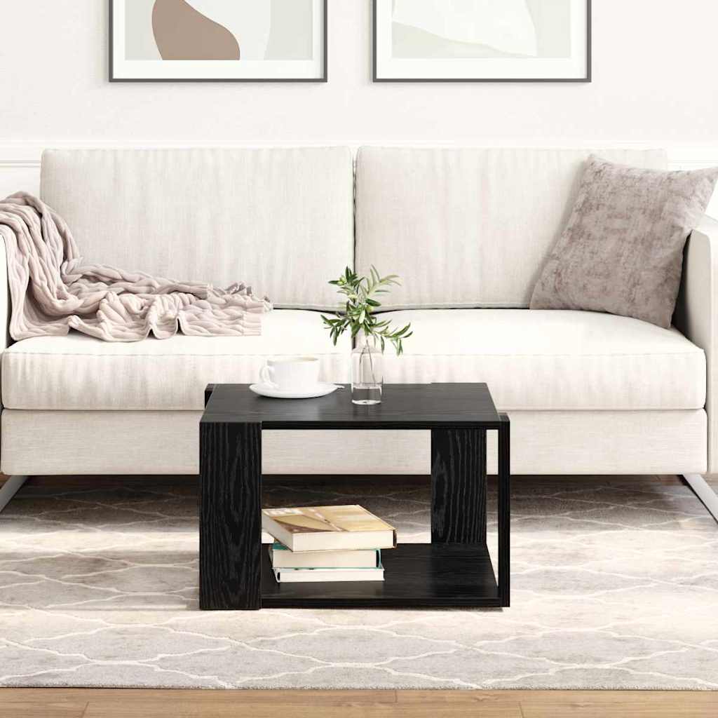 Coffee Table Black Oak 51.5 x 51.5 x 30 cm Engineered Wood