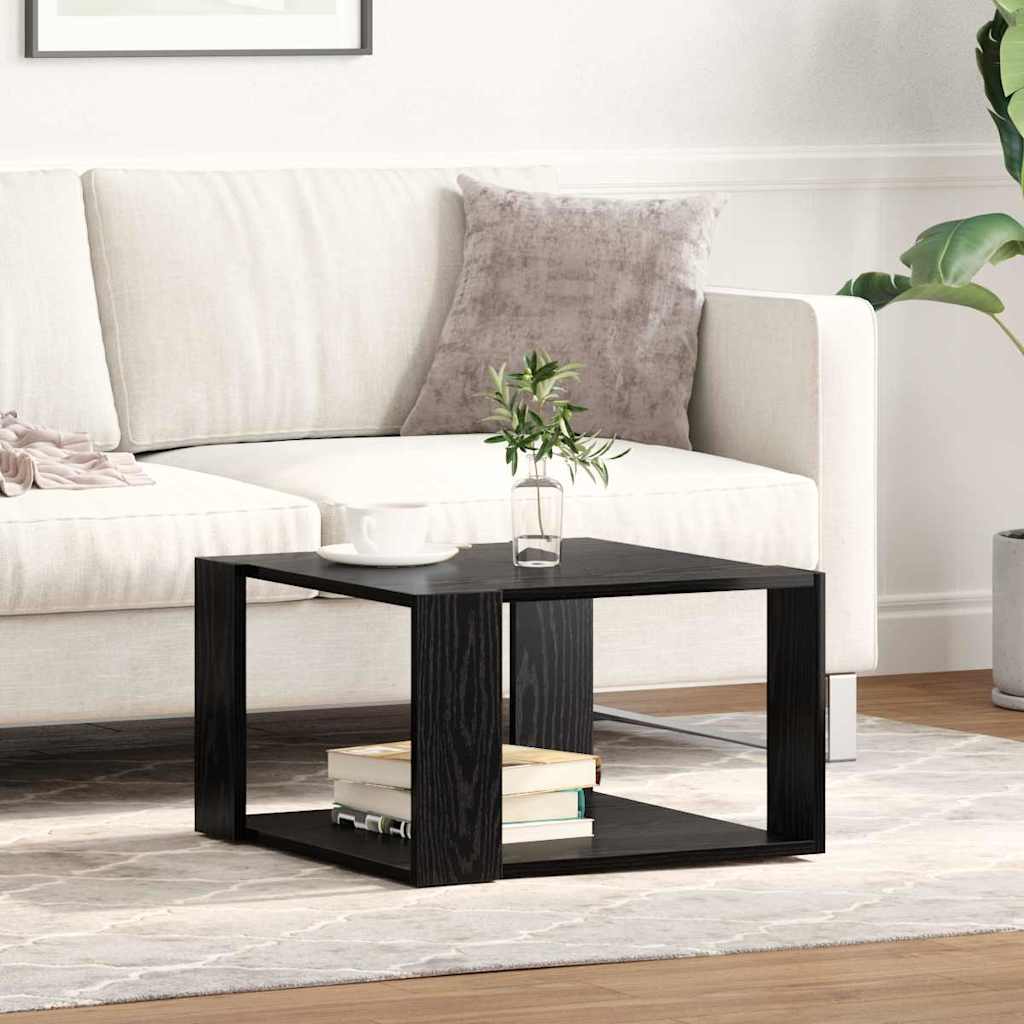 Coffee Table Black Oak 51.5 x 51.5 x 30 cm Engineered Wood