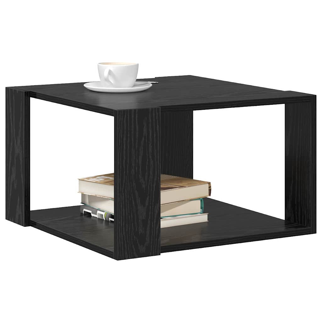 Coffee Table Black Oak 51.5 x 51.5 x 30 cm Engineered Wood