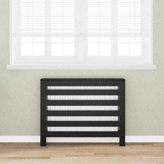 Radiator Cover Black Oak 104 x 20 x 82 cm Engineered Wood