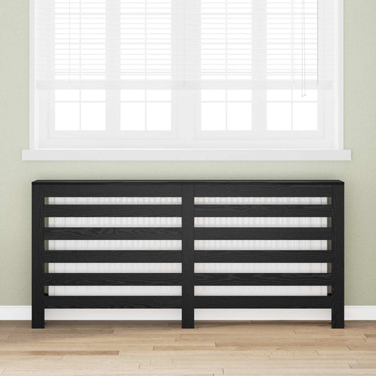 Radiator Cover Black Oak 175 x 20 x 82 cm Engineered Wood