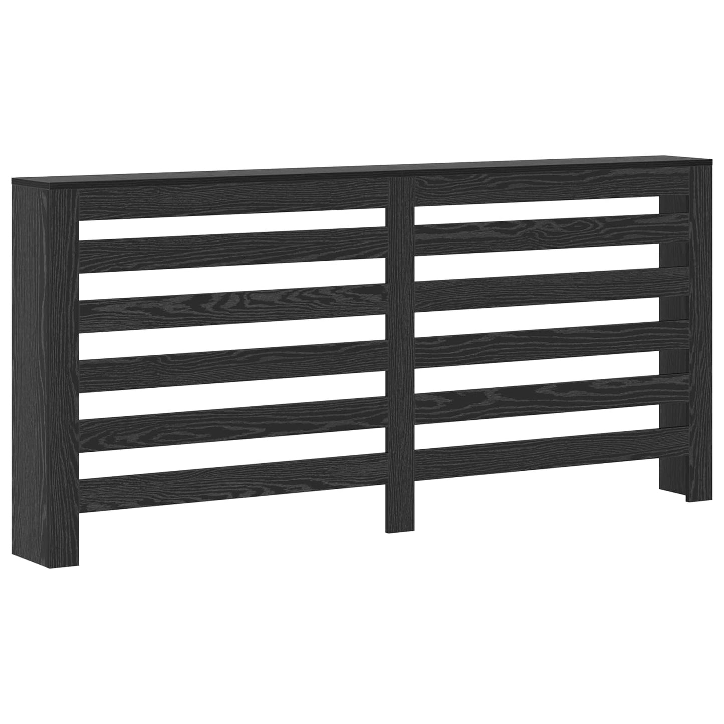 Radiator Cover Black Oak 175 x 20 x 82 cm Engineered Wood