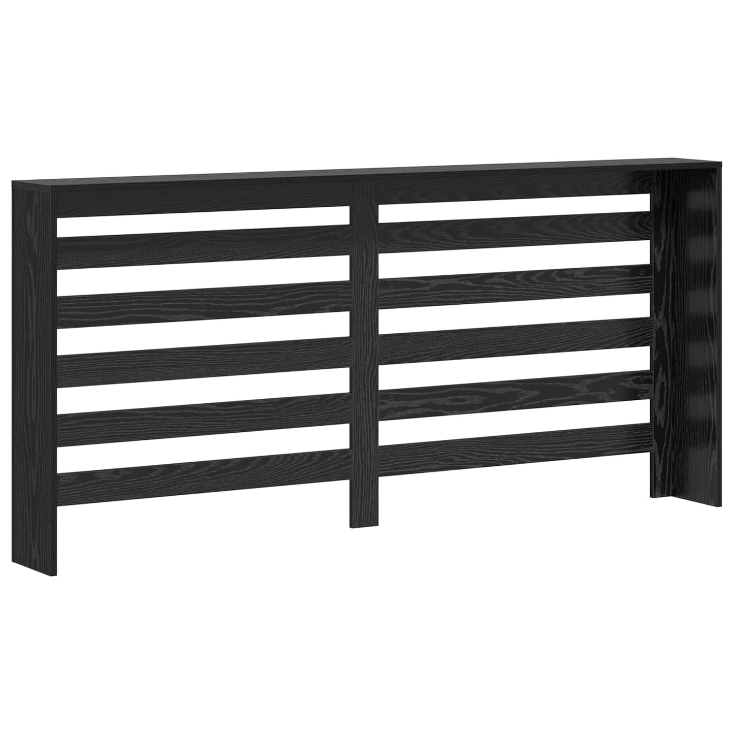 Radiator Cover Black Oak 175 x 20 x 82 cm Engineered Wood