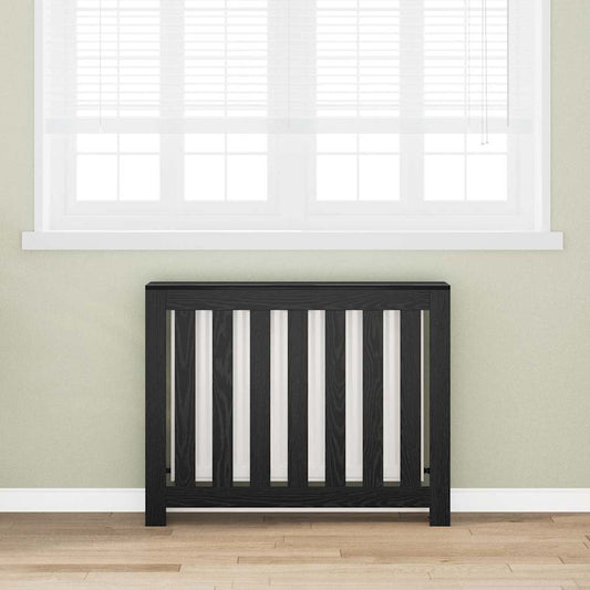 Radiator Cover Black Oak 104 x 20 x 82 cm Engineered Wood