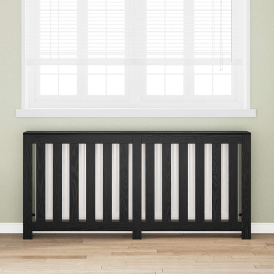 Radiator Cover Black Oak 175 x 20 x 82 cm Engineered Wood