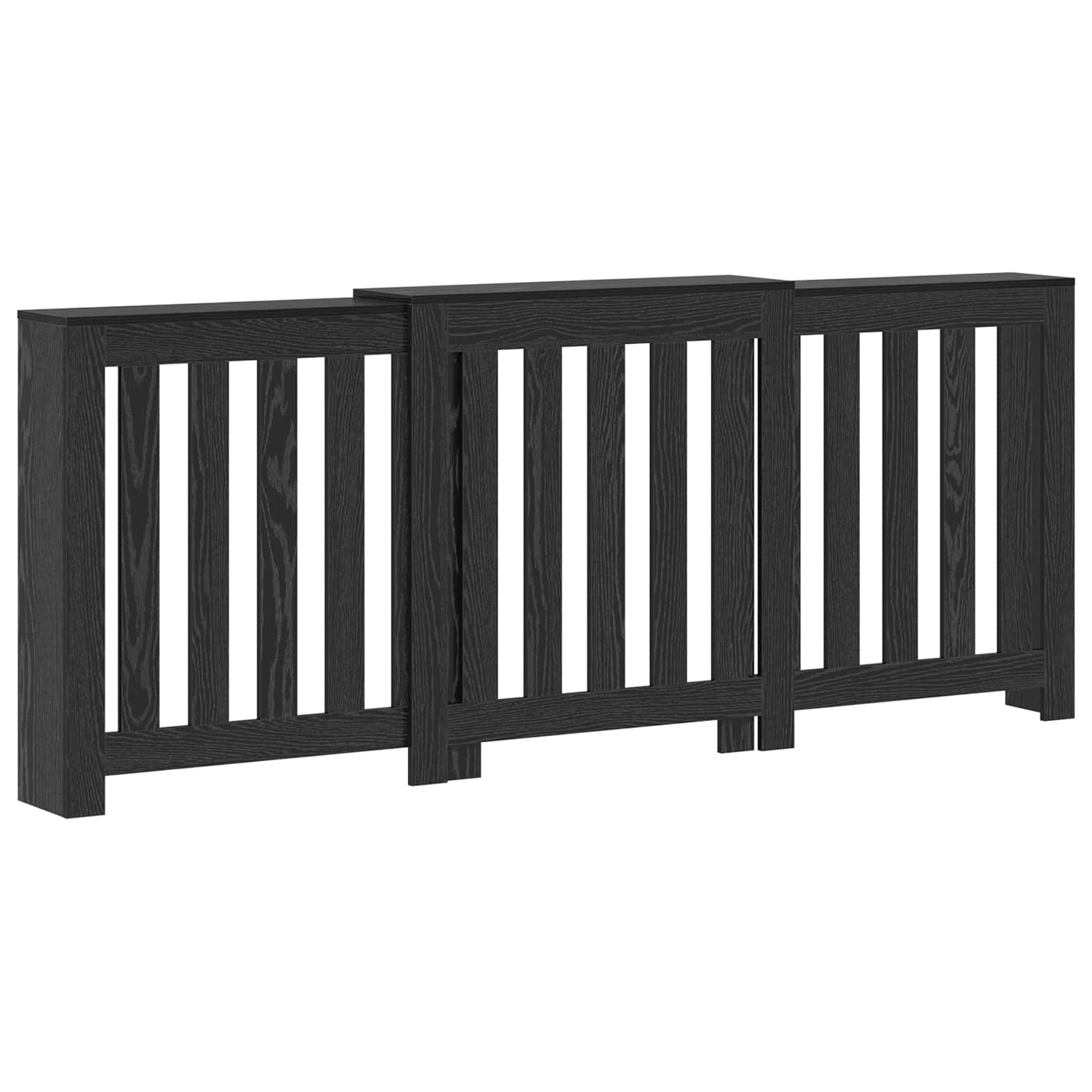 Radiator Cover Black Oak 205 x 21.5 x 83.5 cm Engineered Wood