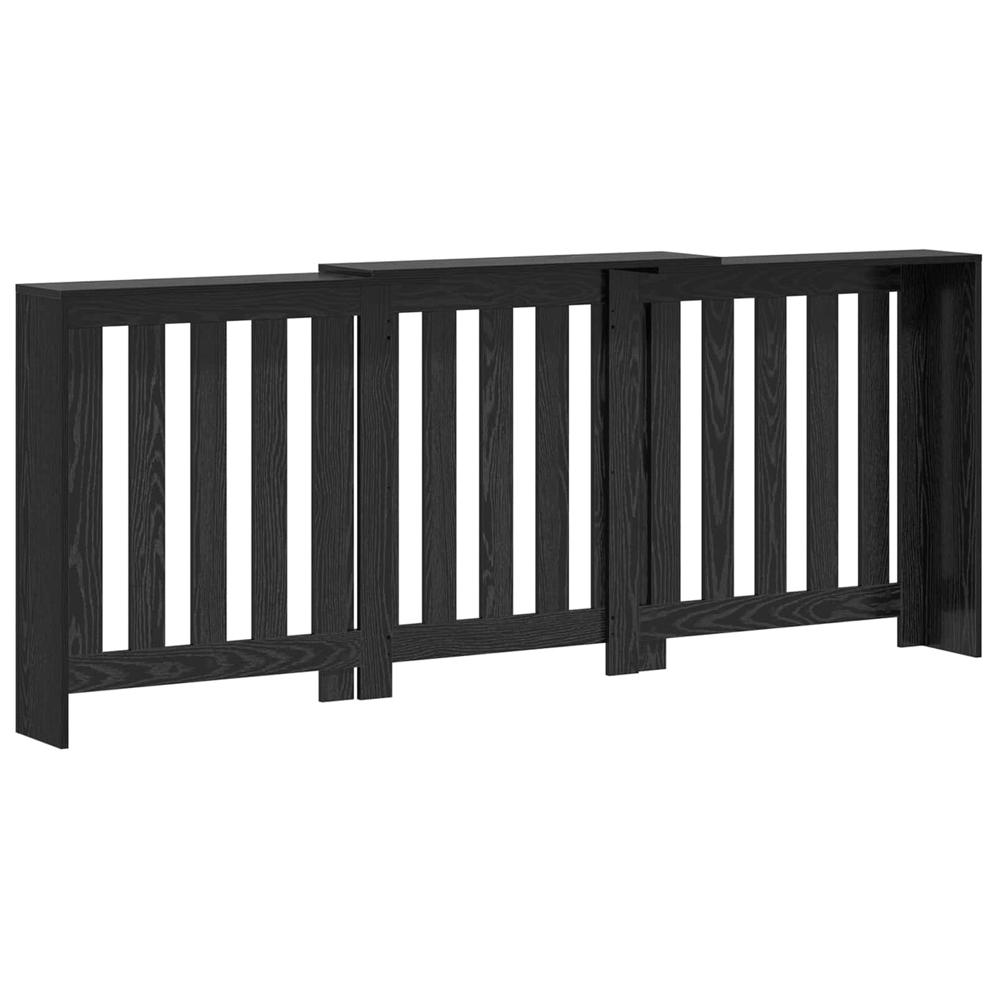 Radiator Cover Black Oak 205 x 21.5 x 83.5 cm Engineered Wood