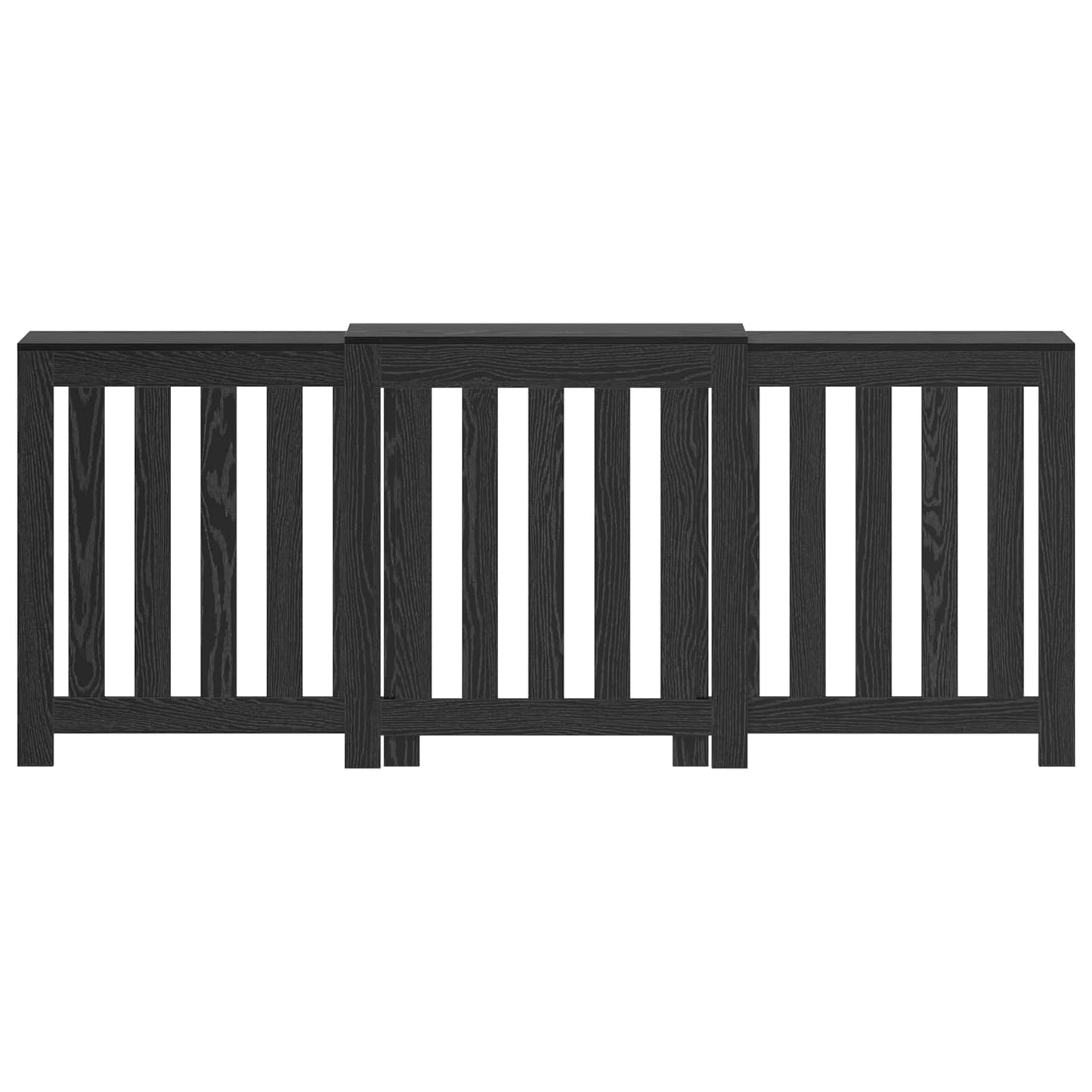Radiator Cover Black Oak 205 x 21.5 x 83.5 cm Engineered Wood