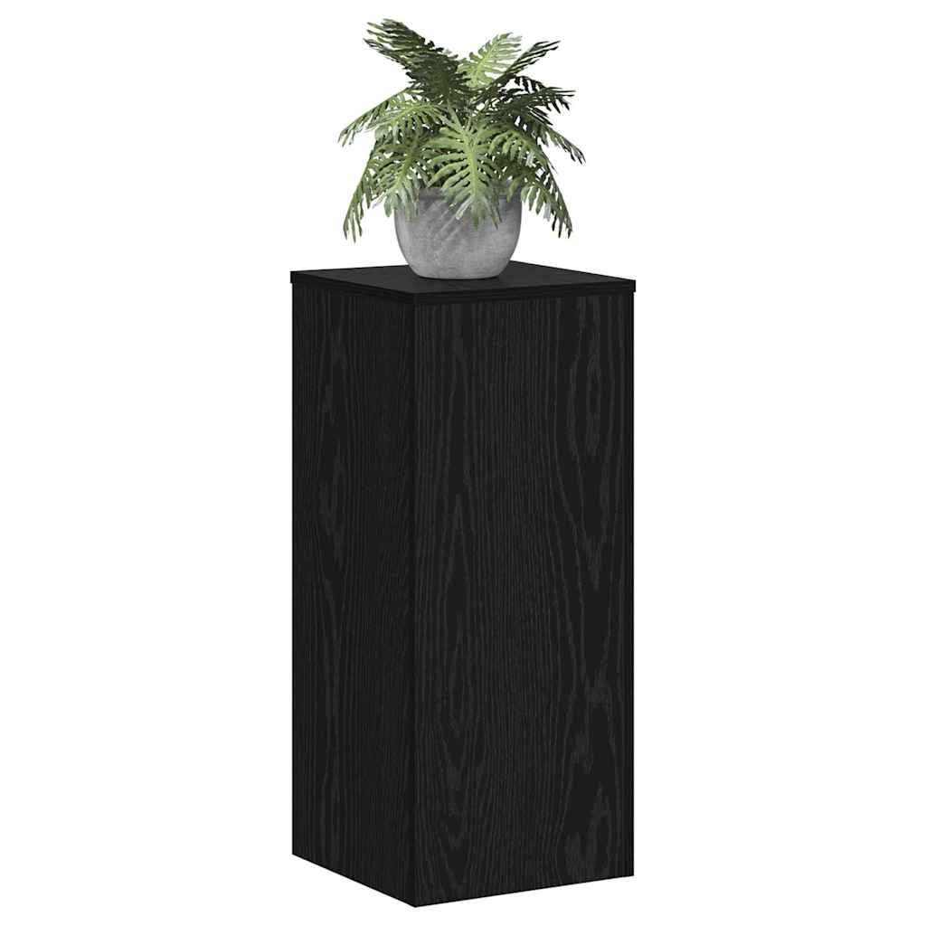 vidaXL Plant Stand 2 pcs Black oak 30 x 30 x 70 cm Engineered Wood