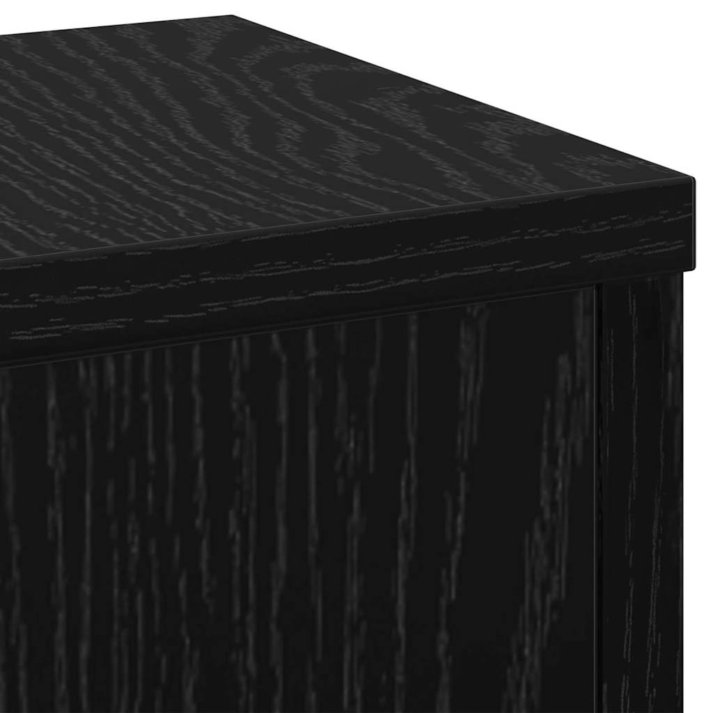 vidaXL Plant Stand 2 pcs Black oak 17 x 17 x 60 cm Engineered Wood